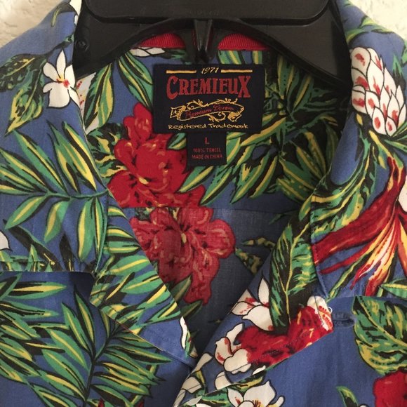 Men's CREMIEUX Hawaiian Single Pocket Button Down Shirt - Picture 9 of 15